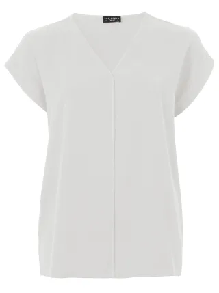 VIA APPIA DUE - Bluse V-Ausschnitt 1/2 Arm ecru - Gr. - 48