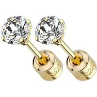Taffstyle Paar Ohrstecker Gesundheitsstecker Ohrringe Erststecker Chirurgenstahl mit Kristall (Medizinische Ohrringe für empfindliche Ohren mit Zirkonia Kristall)