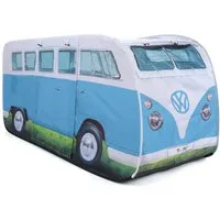 VW Collection by BRISA Spielzelt Volkswagen Pop-Up-Zelt im T1 Bulli Bus Design 165 cm (Komplettset mit klarer Anleitung, 1) Kinderzelt mit Fenstern
