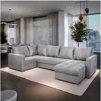 Masseno Ecksofa LORIVO mit Schlaffunktion U-Form, Sofa mit Bettkasten