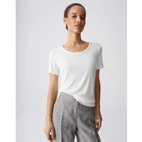 OPUS T-Shirt Safin mit Rippstruktur Feines Rippshirt Slim Fit Der überschnittene Arm sorgt für eine relaxte Silhouette