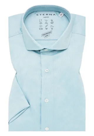 ETERNA - Performance Shirt Natté-Stretch Kurzarm grün - Gr. - 39
