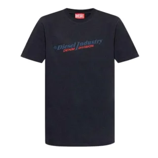 Diesel Unisex Erwachsenen Industrie Denim Division Logo T-Shirt (Marineblau)