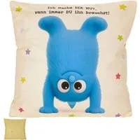 CEPEWA Dekokissen Kissen Mutmacher gelb 40x40cm Baumwolle PES-Füllung180g Reißverschluss