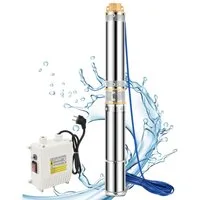 Clanmacy Tiefbrunnenpumpe Brunnenpumpe mit 4000L/h Fördermenge Rohrpumpe Edelstahl Tauchpumpe (Edelstahl Brunnenpumpe Sandverträglich Tauchdruckpumpe 8.1 bar max), 1.1kW/1.5hp bis 4.000 l/h Fördermenge Edelstahl Brunnenpumpe