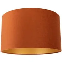 Qazqa Lampenschirm Cilinder oranje goud