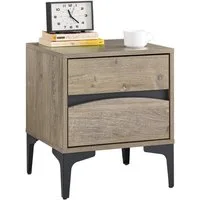 SoBuy Nachttisch FBT165, Nachtkommode Beistelltisch Nachtschrank, Nachttisch mit 2 Schubladen, modern, schmal, Schlafzimmer Wohnzimmer