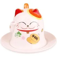 Goodwei Dekofigur Kaffeetasse "Maneki-Neko" -Tasse im Design der japanischen Glückskatze (1 St), Handbemalt