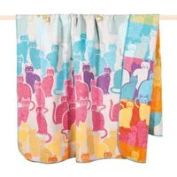 Wohndecke CATS, PAD, Made in Europe, Wendefunktion, Motiv Katzen, 150x200 cm