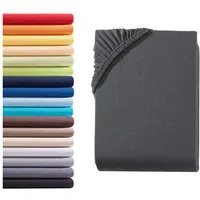 Hometex Premium Textiles Spannbettlaken für Topper bis 10cm Steghöhe, Jersey, Gummizug: Rundumgummizug, ideal für Boxspringbett Topper, 100% reine Baumwolle