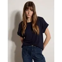 Apricot T-Shirt Strukturiertes T-Shirt mit Knöpfen am Rücken