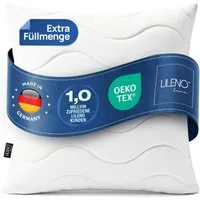 LILENO HOME Kopfkissen - gestepptes Kissen in verschiedenen Größen - Made in Germany, Füllung: 100% Polyester, Rückenschläfer, Seitenschläfer, Bauchschläfer, Spar-Set, 1er Set, Kopfkissen 80x80 cm HART mit 1.200g Füllung, allergikergeeignet