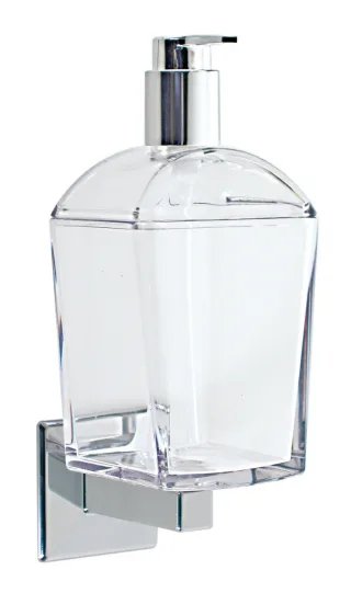 KOH-I-NOOR Tilda 5714 Wandseifenspender 8x8,5x20 cm chrom, einfache Montage ohne Bohren 5714KK