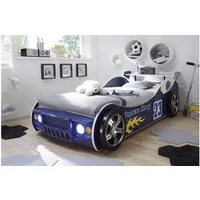 Bega Consult Autobett Autobett Energy MDF Kinderbett Bett blau lackiert inkl. Beleuchtung