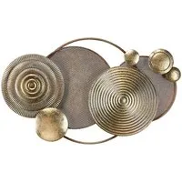 Kobolo Wandbild Metallbild GOLDEN 3D aus Metall in Goldtönen, Industrial Look