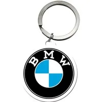 Nostalgic-Art Schlüsselanhänger mit Gravur Edelstahl Schlüsselanhänger Ø 4cm - BMW Logo