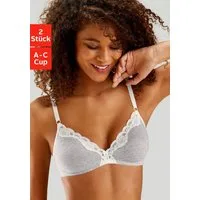 petite fleur by Lascana Bralette-BH (Packung, 2 Stück) ohne Bügel aus Baumwolle mit Spitze, bequemer BH