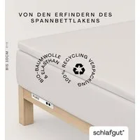 Schlafgut Spannbettlaken PURE TOPPER Bio-Baumwolle mit Elasthan 170 g/m² für Topper bis 10 cm, Jersey-Elasthan, Gummizug: rundum, (1 Stück), PREMIUM Laken für Matratzen bis 10 cm Höhe, dehnbar, blickdicht