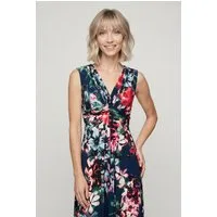 bonprix Maxikleid figurumschmeichelnd, elegant, tolles Knoten-Detail, Blumenprint