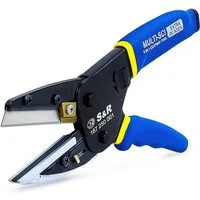 S&R Cuttermesser Amboss Präzisionsschneider 250 mm, Universalschere, Multi Cutter, (6-tlg., + 4 SK5 Ersatzklingen), für Leder, Gummi, weiche Kunststoffe, Teppich, frische Zweige, Drähte