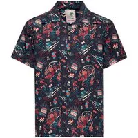 KingKerosin Kurzarmhemd Rockabilly Devil mit Allover-Artwork-Print