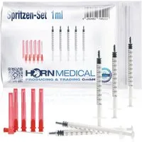 Horn Medical Einwegspritze Horn Medical Spritzen-Sets mit stumpfen Kanülen -Größe wählbar-, (Einwegartikel, einzeln steril verpackt), präzises Dosieren ohne Verletzungsgefahr