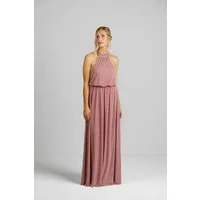 ANNIS WIESBADEN EST. 2021 Abendkleid A-Linie Abendkleid "Aurora" in Altrosa mit Neckholder-Ausschnitt Unifarben