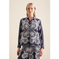 seidensticker Hemdbluse Schwarze Rose 1/1 Kragen Tuchprint