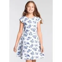 KangaROOS Jerseykleid Kangaroos Mädchen festliche Anlässe, modischer Allover-Druck, ausgestellter Schnitt