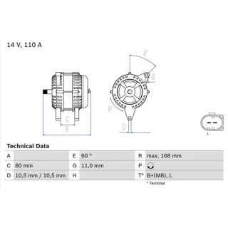 Bosch Lichtmaschine 110A Mercedes A-Klasse W168 A 190