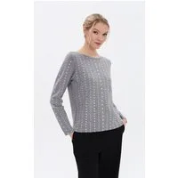 Passioni Strickpullover mit Nieten