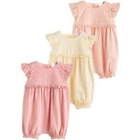 Next Strampler Baby-Strampelanzüge mit Print, 3er-Pack (3-tlg)