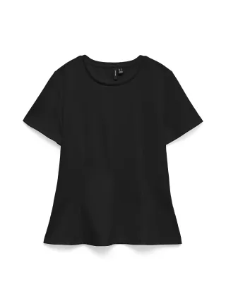 VERO MODA - VMABBY SS PEPLUM TOP JRS Black - Gr. - S