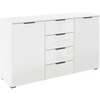 OTTO home Kombikommode Sideboard Schubladenkommode AGORDO mit Dekor- oder Hochglanzfront (in zwei Griff-Farben, Breite 120 cm), vier große Schubladen, mit insgesamt 4 Einlegeböden MADE IN GERMANY