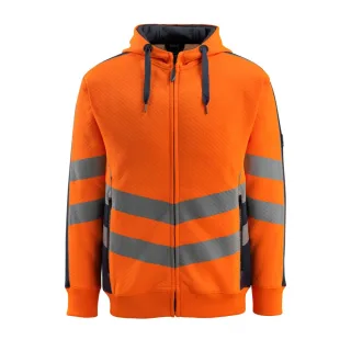 MASCOT Corby Kapuzensweatshirt mit Reißverschluss SAFE SUPREME Hi-vis Orange / Schwarzblau M - 50138-932-14010-M