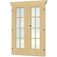 Skanholz Doppelflügeltür, 117,5 x 186,5 cm, vollverglast