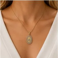 XCOAST Kette mit Anhänger Jungfrau Maria Halskette aus Edelstahl – 18K vergoldet (inkl. Schmuckkästchen, religiöser schmuck damen geschenk), christliches Symbol, religiöser Schmuck, Valentinstag Geschenk