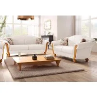 Home affaire Polstergarnitur Milano, bequem durch Federkern, Landhaus Stil, geschwungene Armlehnen, (2-tlg), Set bestehend aus 2-Sitzer und 3-Sitzer