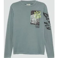 s.Oliver Langarmshirt T-Shirt Langarmshirt mit Front- und Ärmel-Print