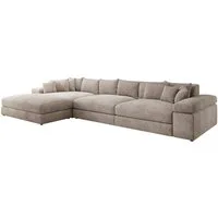 Luxusbetten24 Sofa Designer Sofa Bernardo L Maxi in Cord, mit breiter Ottomane