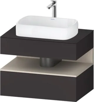 Duravit Qatego Konsolenwaschtischunterbau wandhängend Graphit Supermatt 800x550x600 mm - QA473008380 QA4730083800000