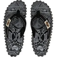 Gumbies Original in Black Nature T-Strap-Zehentrenner aus recycelten Materialien hergestellt, stabile Gummisole