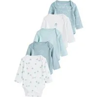 Next Langarmbody 5er-Pack Baby Elefant Langarm-Bodysuits (5-tlg)