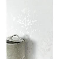 Newroom Vliestapete Katya Light Grey Tapete Blumentapete Blumen,Blätter,Zweige, Grau Tapete Modern Blumen - Blumentapete Rosentapete Hellgrau Weiß Glamour Industrial Blätter Zweige für Schlafzimmer Wohnzimmer Küche, Rosentapete