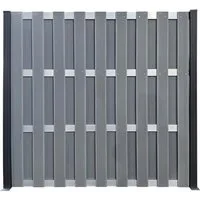 Outgarden Sichtschutzelement WPC-Sichtschutzzaun DIY-Bausatz Hellgrau, Pflegeleicht, UV-beständig