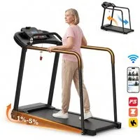 ANYSUN Laufband Laufband für Senioren,faltbares Laufband für Zuhause mit Handläufen (Großes LED-Display für ältere Menschen,Langes Geländer für das Gleichgewicht), Fitness-Trainingsgerät für ältere Menschen,Tragkraft bis 120 kg