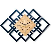 ORNAMENTI Wanduhr Groß, modern Wanduhr, Holz, Eichenfurnier, loft, minimalistisch (ohne Ticken, Wanddeko, Holzdeko, 4 Farben, hingucker Wanduhr)