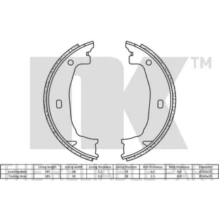 NK Bremsbackensatz hinten Citroen C-Zero Peugeot Ion