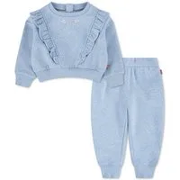 Levi's® Kids Sweatshirt LVG RUFFLED CREW W JOGGER (Set, 2-tlg) & Joggpants/ Jogginganzug mit Rüschenbesatz - for Girls