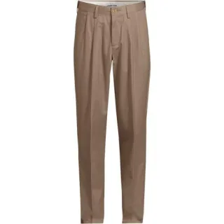 Bügelleichte Chinohose mit Bundfalten, Komfortbund, Classic Fit, Herren, size: regular, Schwarz, by Lands' End